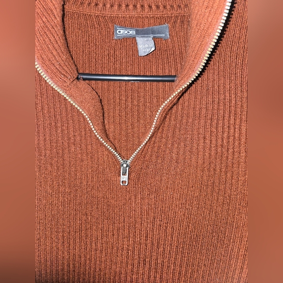 Men's Asos 1/4 Zip Ribbed Acrylic Pullover Sweater,  Size 2XL - Picture 7 of 8